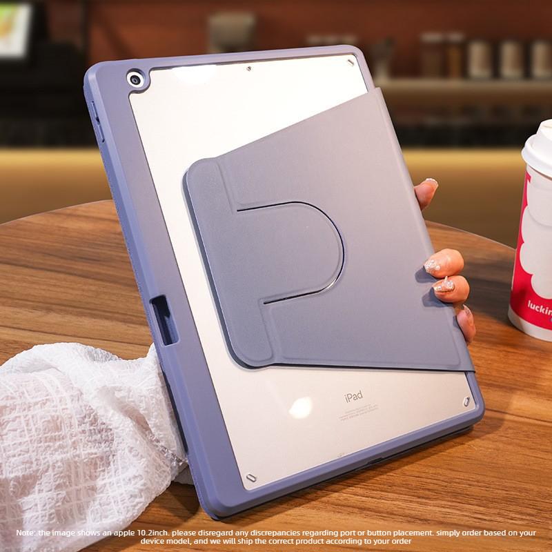 Rotating Protective Case for IPad 10.2 with Pen Slot, Acrylic Case for IPad 11 Pro, Best-selling Air 6 Leather Case.