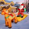 Christmas Inflatable Outdoor Decoration Santa Claus On Sleigh With Reindeer With LED Light Xmas Blow Up Model For Party Yard