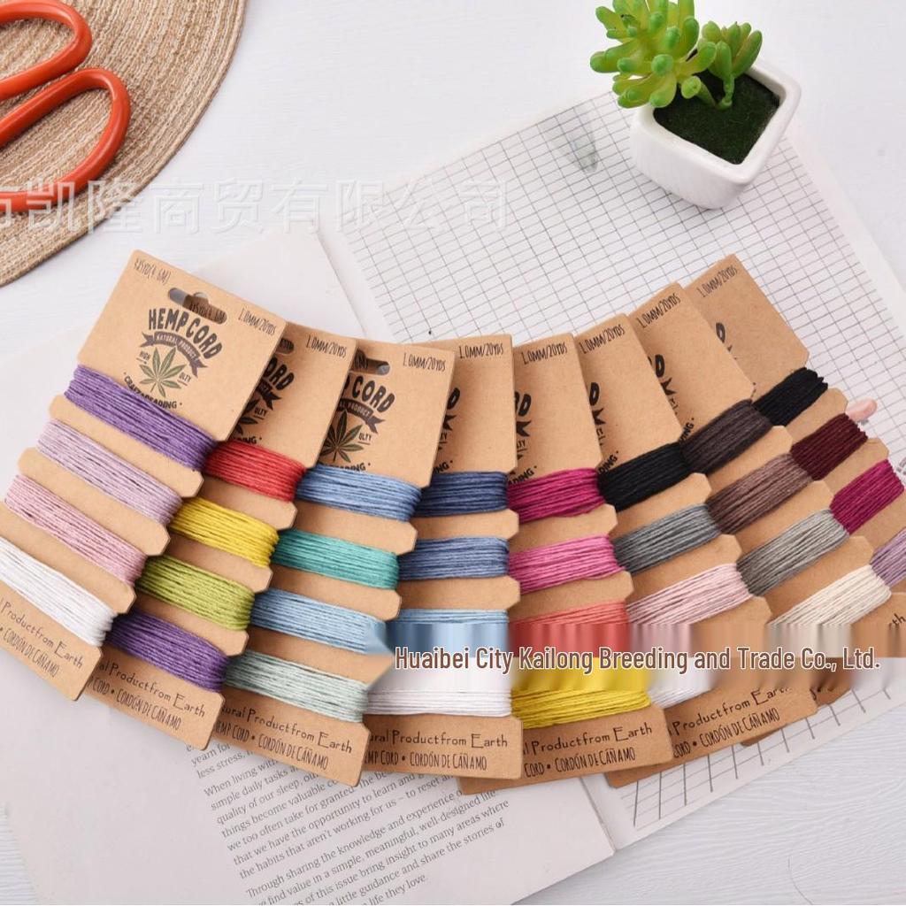 Colorful 1mm Waxed Hemp Cord for DIY, Hand-woven Crafts, 20yd Rope