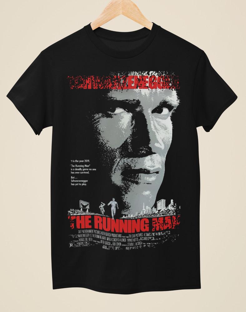 The Running Man - Movie Poster Inspired Unisex Black T-Shirt Unisex T-Shirt XXL