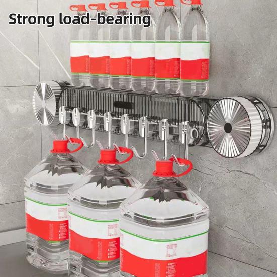 Yousheng Wall-Mounted Kitchen Utensils Organizer Inline Vacuum Hooks No-Drill Utensils Hanger Knife Holder with Adjustable Hooks for Spatulas Bathroom