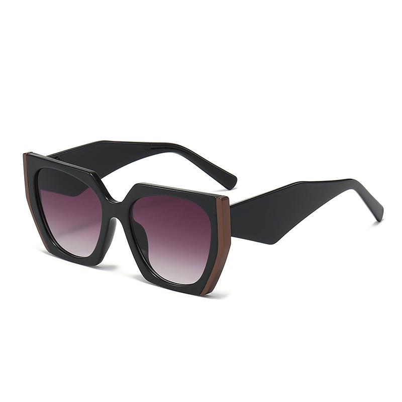 Women Cat Eye Oversized Color Block Uv Protection Sunglasses