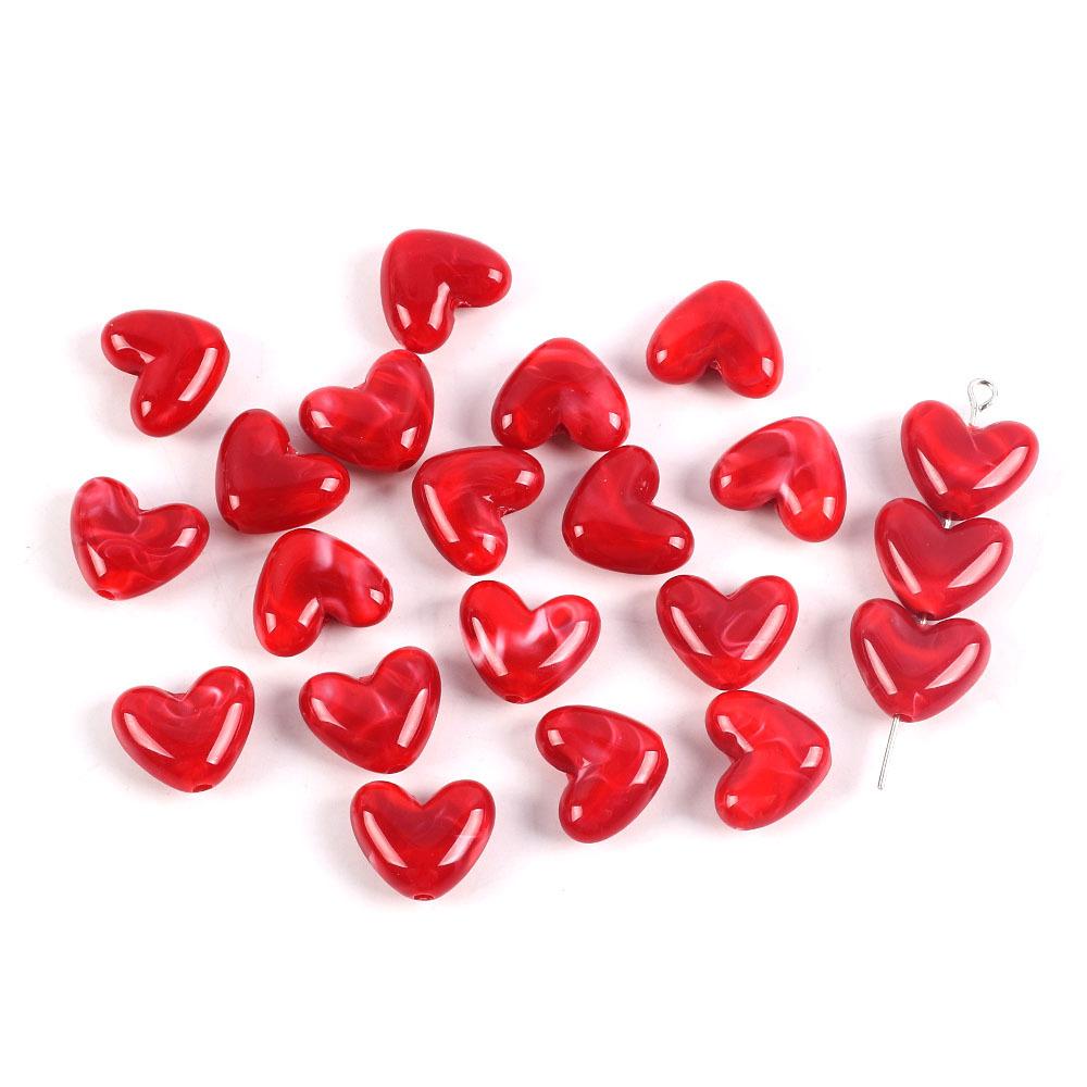 Acrylic Smudge Love Beaded Imitation Jade Straight Hole Bulk Diy Necklace Bracelet Hairpin Jewelry Accessories Material