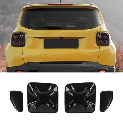 Ozdobný rámeček krytu zadního světla pro Jeep Renegade 2015-2018 Exteriérové ​​příslušenství, kouřová černá(4ks)
