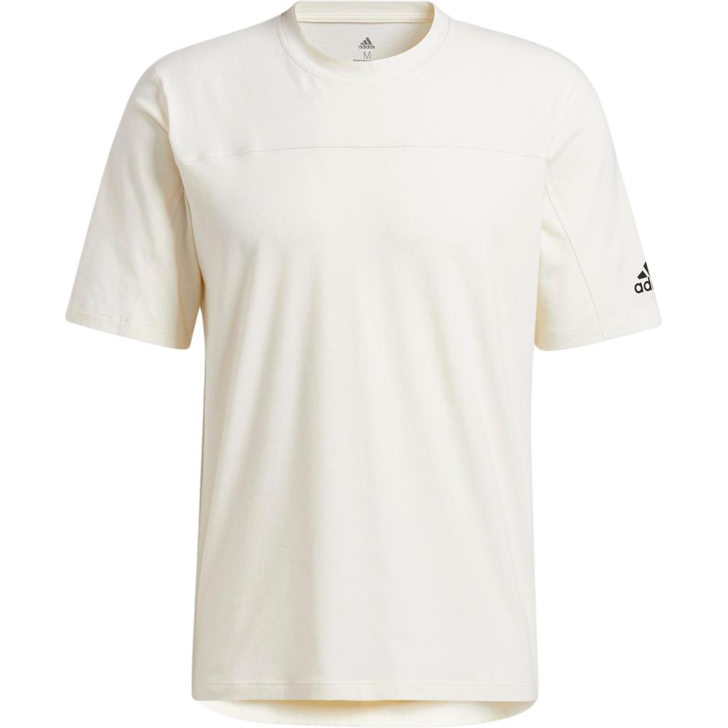 Adidas Aeroready Logo Pattern Round Neck Quick-Dry Breathable Short Sleeve T-Shirt Men Tops Beige GM0614