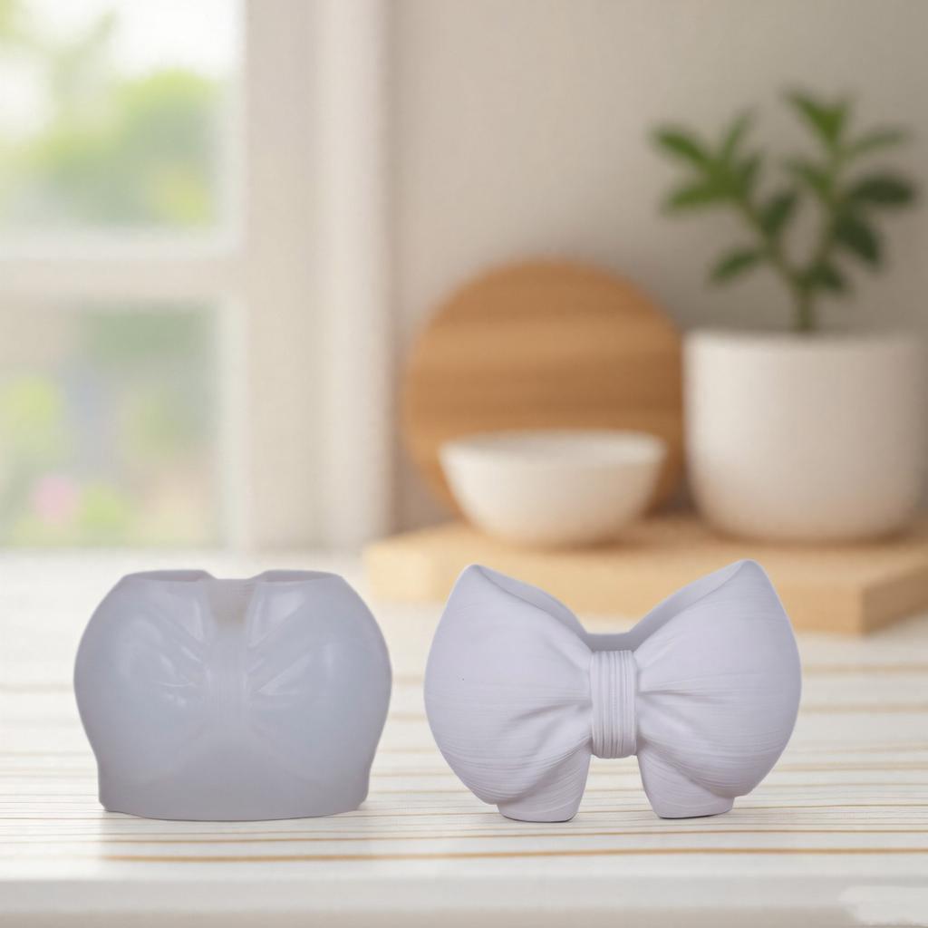 Silikonová forma na květináč s mašličkou pro pryskyřici, cement, betonové řemesla, DIY výrobu šperků, domácí dekoraci, dárek