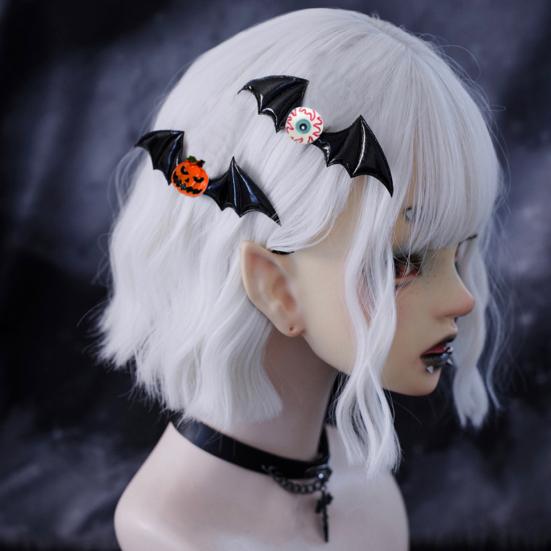 Halloween Hairpin Dark Style Bat Wings Pumpkin Eyeball Design Spoof Hair Clip Versatile Gothic Street Party Hair Accessory