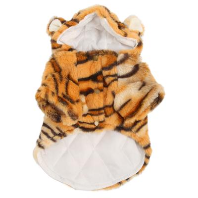 Halloween Dog Hoodie Tiger Grain Soft Comfortable Polyester Autumn Winter Warm Pet Clothes for