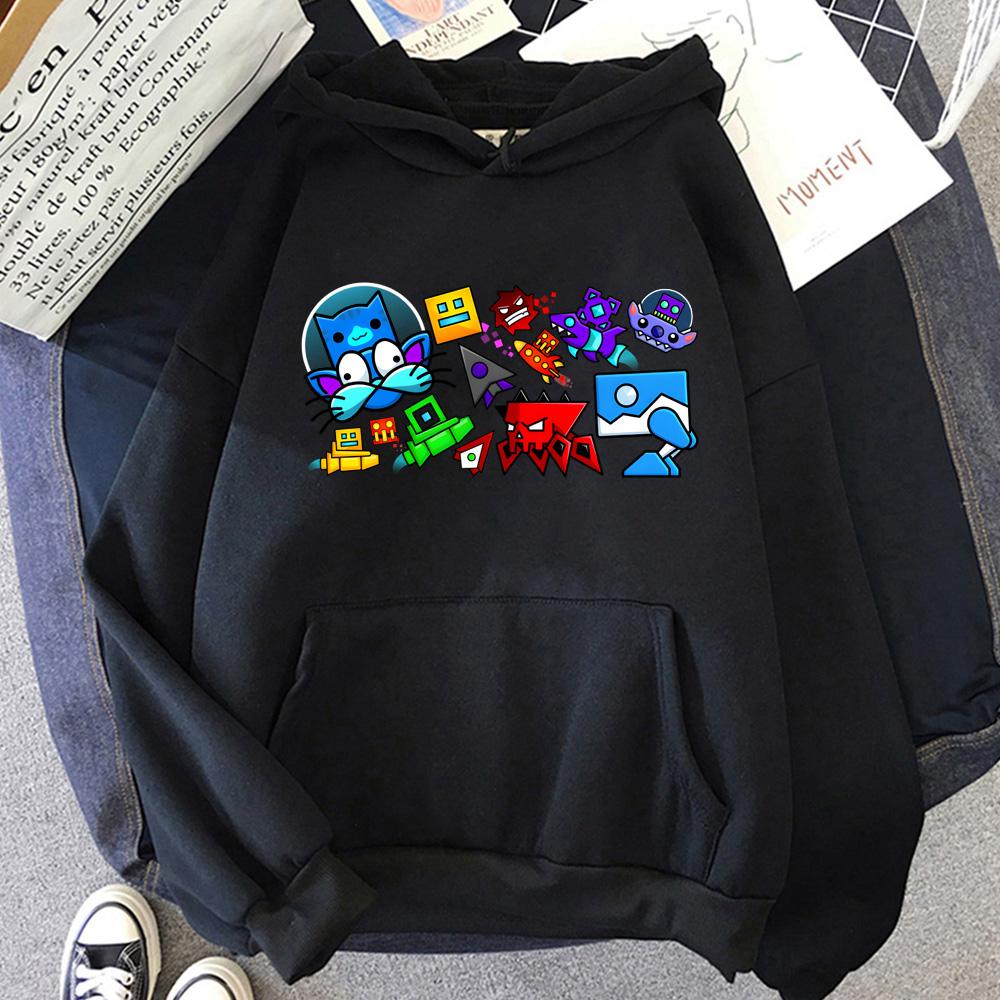 Geometry Dash Hoody Rhythm Platform Electronic Games Graphic Printing HOODIE for Autumn/Winter Sweatshirt with Hooded