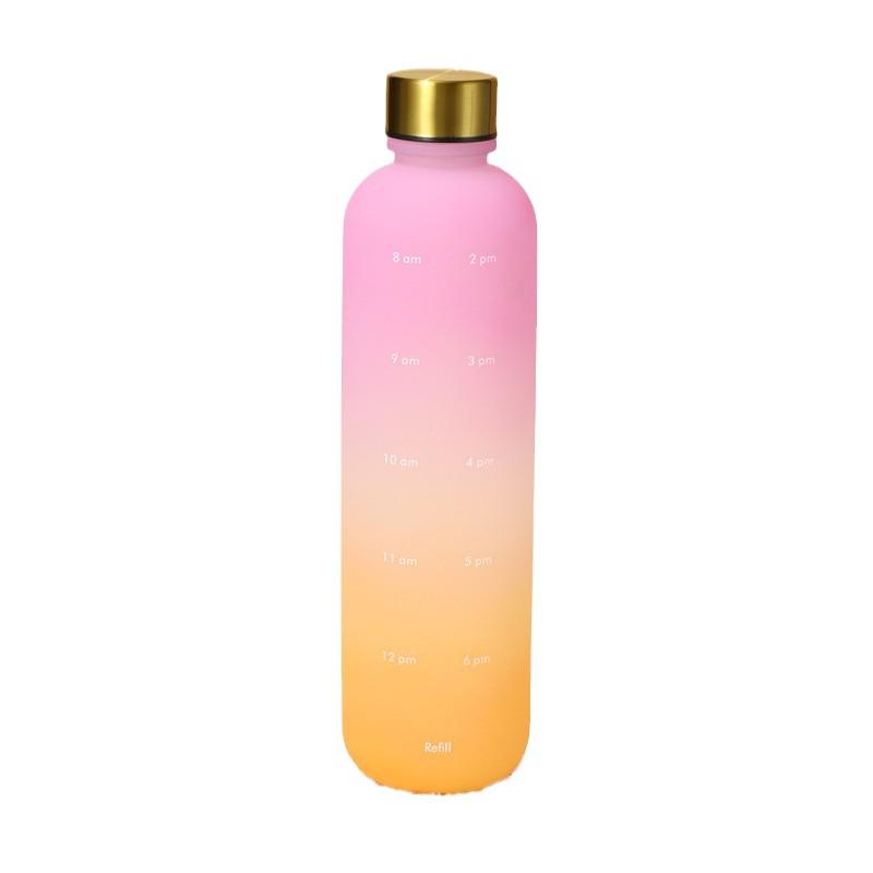 Gradient Color Large Capacity Frosted Sports Water Bottle - Portable and Stylish for Outdoor Use