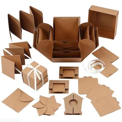 Explosion Box - Natural - 12 X 12 X 12 Cm - Customizable Gift Box