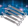 5Pcs Turnbuckle Eye and Eye Wire Rope Tension 304 Stainless Steel Shade Sail HardwareM6