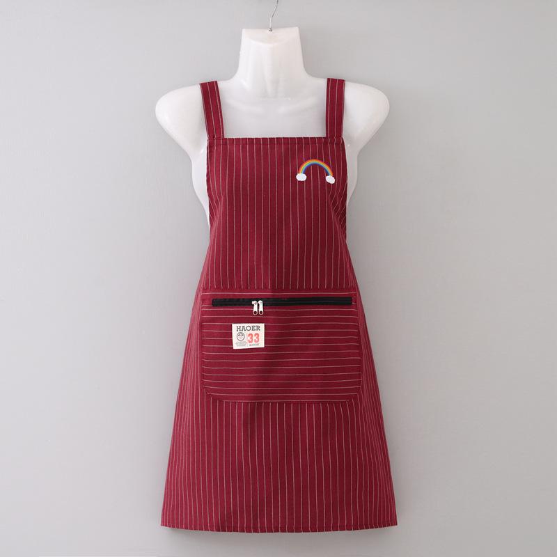 Women's Double Strap Breathable Kitchen Apron - Anti-Stain, Dirt-Resistant, Pretty Waist Uniform