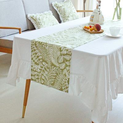 Grön Blommig Tryck Bordslöpare Kaffe Kök Matsalsbord Jul Bröllop Semester Farmhouse Chic Vattentät Heminredning