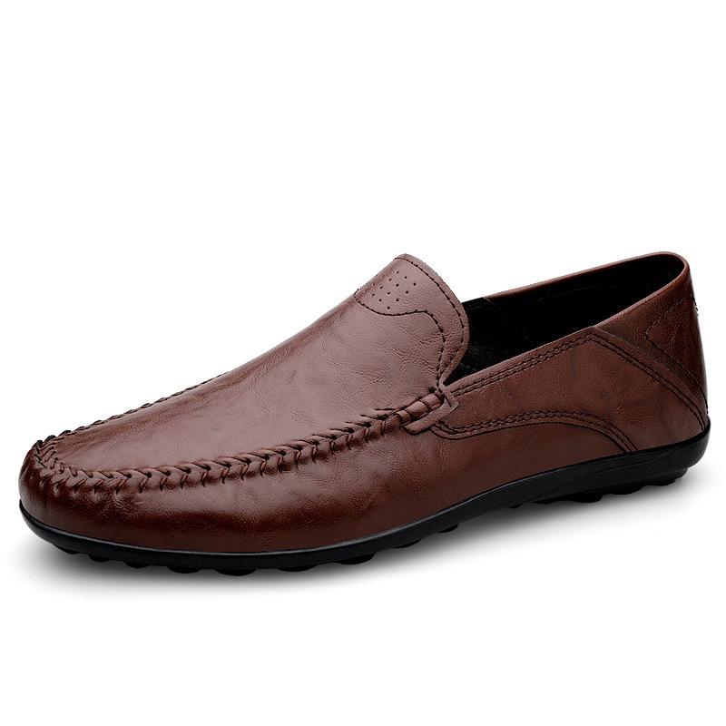 

Men s shoes new casual leather shoes men s soft sole breathable fashion lazy shoes one pedal driving shoes leathershoes 49 коричневий