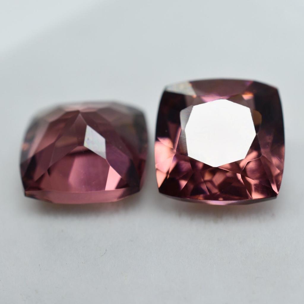 Natural Padparadscha Sapphire 16 Ct Square Cushion Pair Certified Gemstone