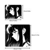 Black White Manga Anime Girl Square Mouse Pad Computer Office Game Table Mats Rubber Anti‑slip Mousepads Dark Decor Desk Pads