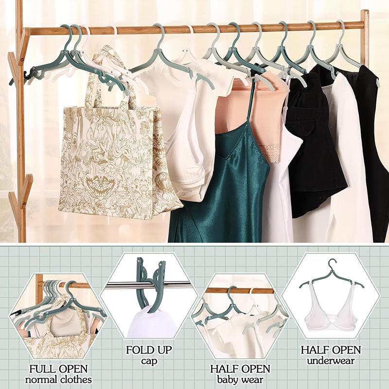 8Pcs/set Foldable Hangers Universal Compact Clothes Drying Racks with Storage Pouch Travel Cruise Ship Essentials Accessories