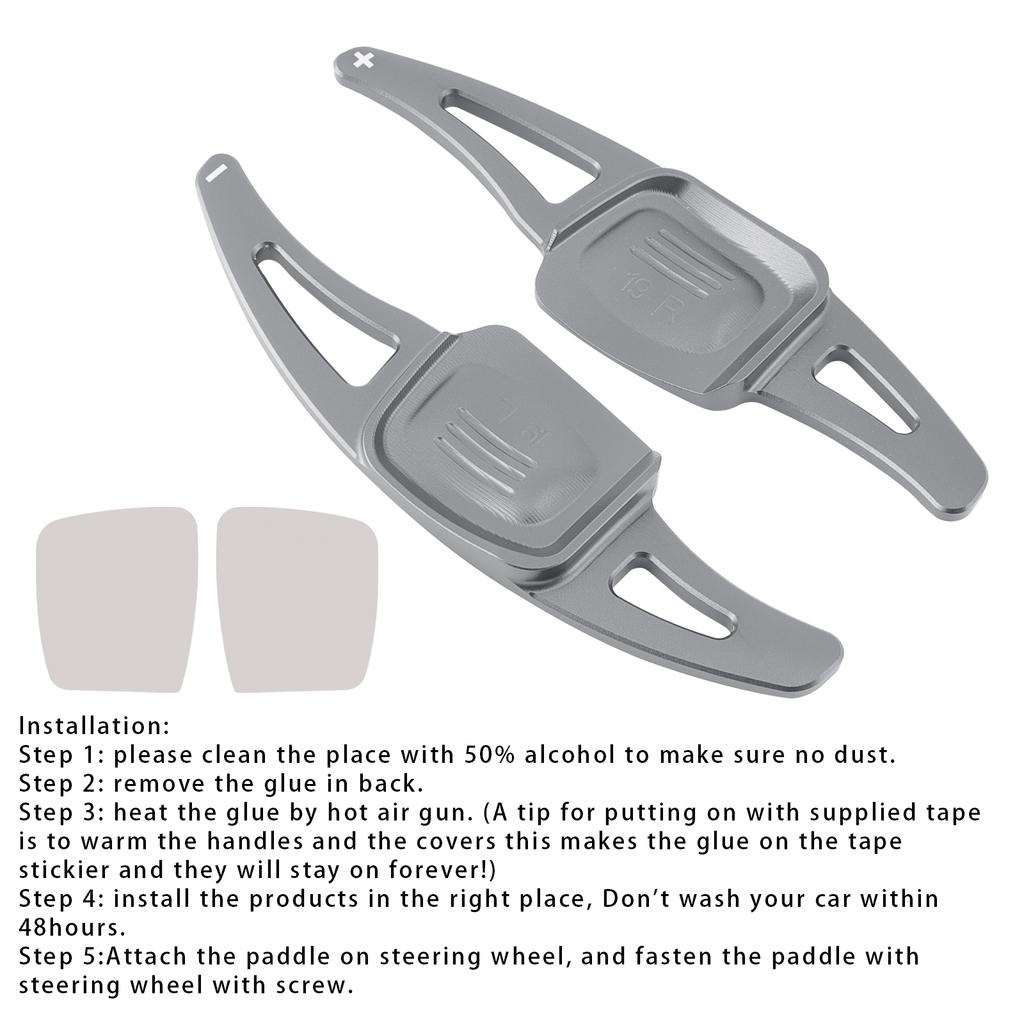Steering Wheel Paddle Shifter Extension For VW Golf 8 Tiguan Aluminium Grey