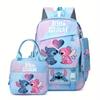 Large Capacity Schoolbag with Shoulder Strap; Student Three-piece Pencil Case Set