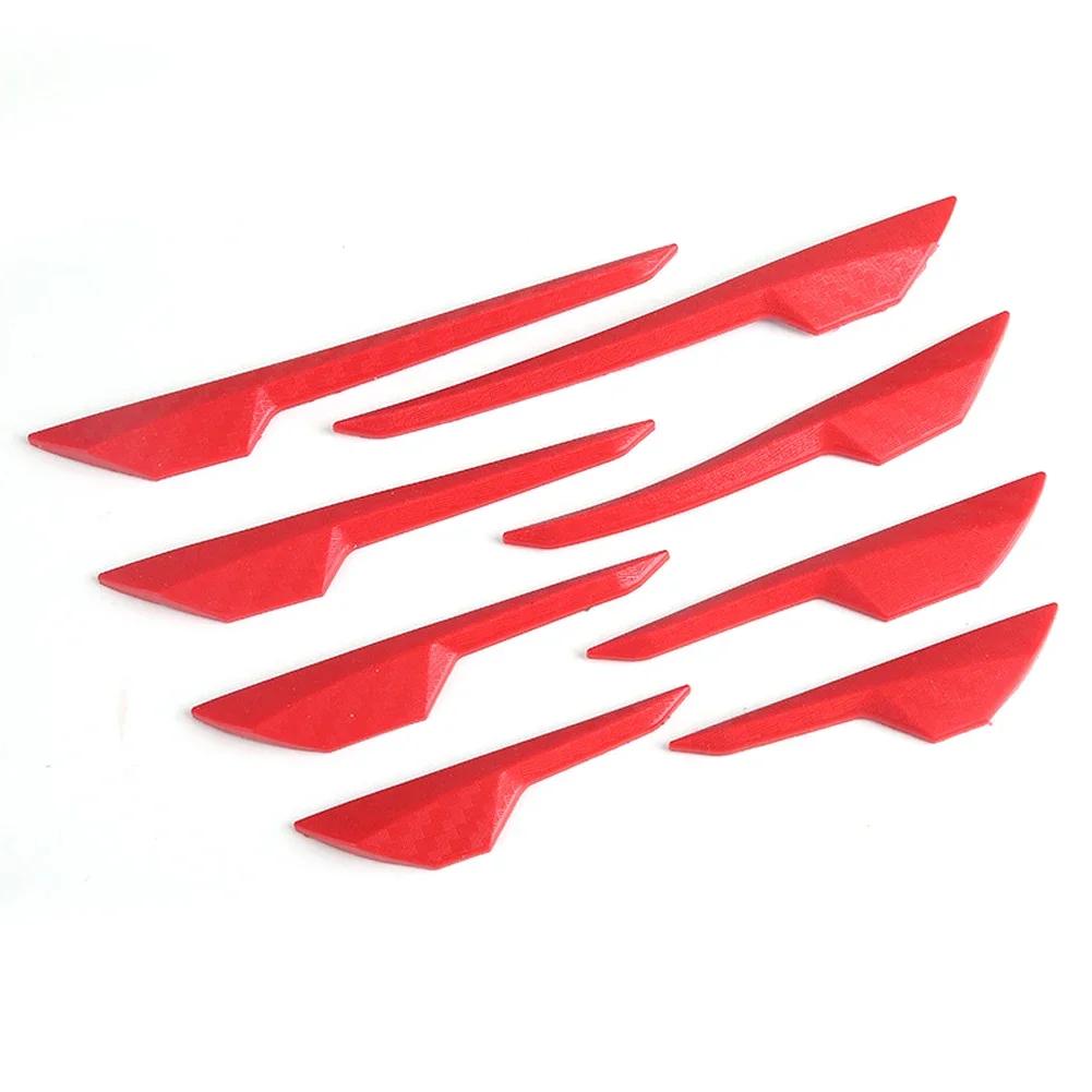 8Pcs Car Spoiler Front Bumper Fin Splitter Anti-Collision Carbon Fiber Look Rubber Protector Guards Car Protector