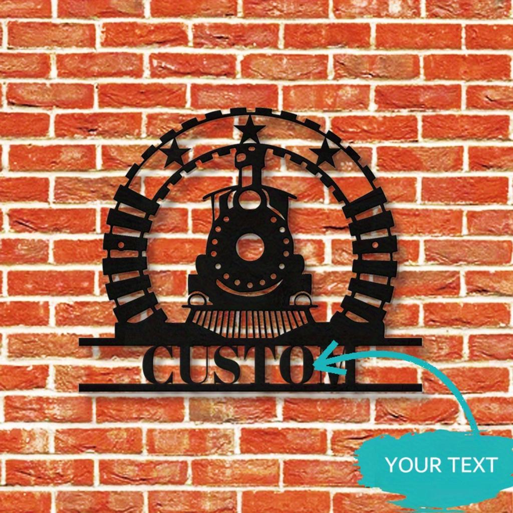 Custom Vintage Train Metal Wall Art Sign Durable Kids Room Decor