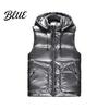 Breathable Vest Coat Comfortable Down Sleeveless Zipper Collar Hooded Men Stand Closure Winter Outwear