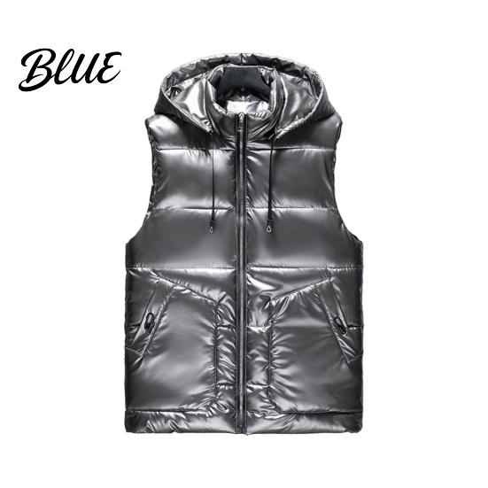 Breathable Vest Coat Comfortable Down Sleeveless Zipper Collar Hooded Men Stand Closure Winter Outwear