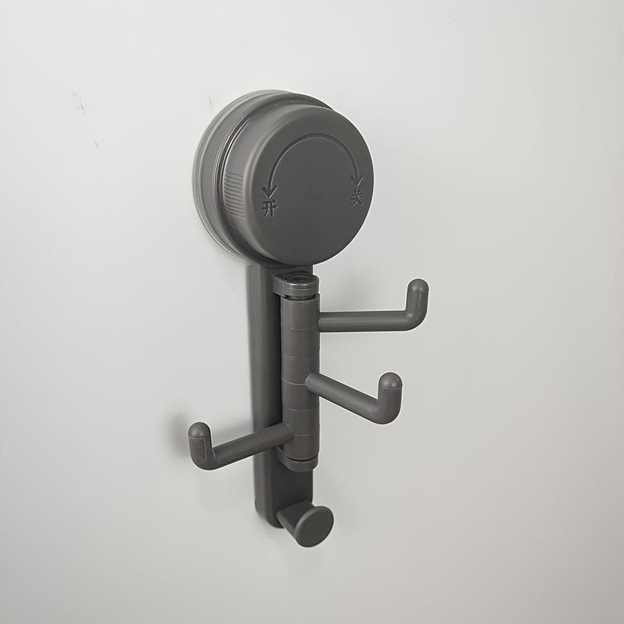 For Bathroom No-drill Mount Suction Cup Hook Entrance Hall Grey Easy Installation Push-button Lock Strong Suction