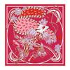 Silk Scarf Women Fox Dancing Print Square Scarves Head Echarpes Silk Foulards Femme Wraps Beach Shawls Bandana Lady Hijabs 90CM
