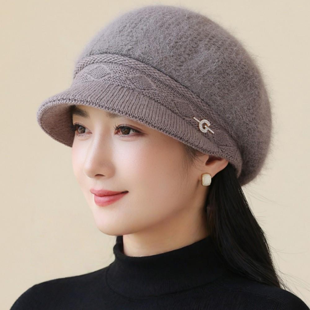 Ny Dame Mote Vinter Varm Lue Plysjfôr Dandy Hatter For Damer Casual Kaninpelsblanding Streetwear Strikkelue