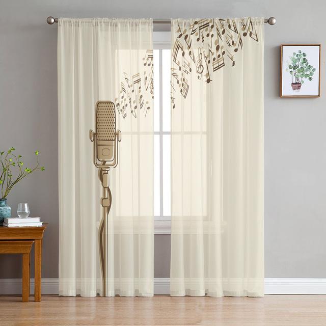 

Мопс Собака Музыка Забавная Прозрачная Занавеска Для Гостиной Вуаль Для Оконных Жалюзи Спальня Тюль Драпировка Кухня Cortinas Зал Шторы 1 PCS W300XH250cm