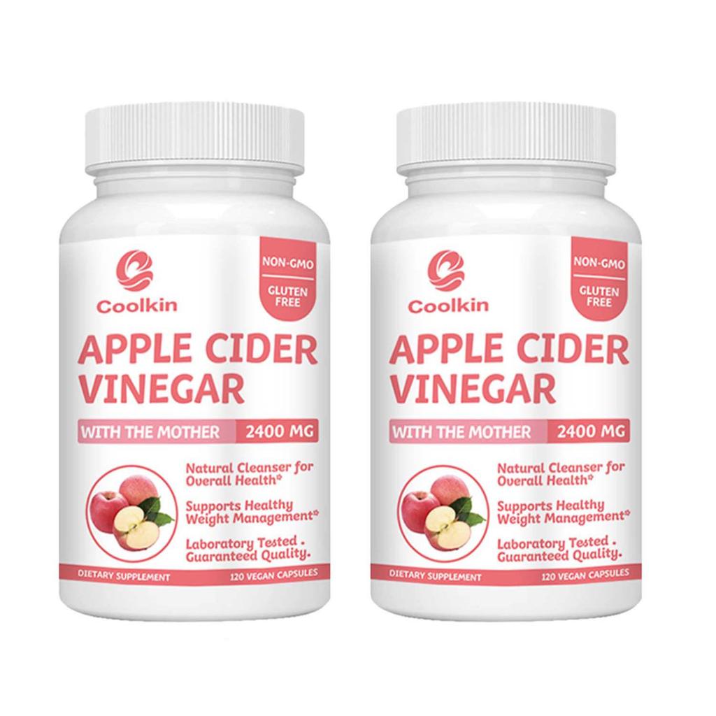 Coolkin Apple Cider Vinegar Capsules, 2400mg, Vegetarian, Dietary Supplement, Suitable for Both Men and Women