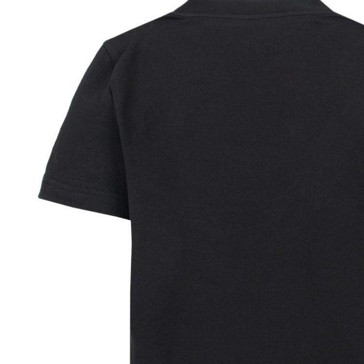 Balenciaga SS23 Label Crew Neck Straight Fit Casual Short Sleeved T Shirt Women's Black 745019TOVD51055