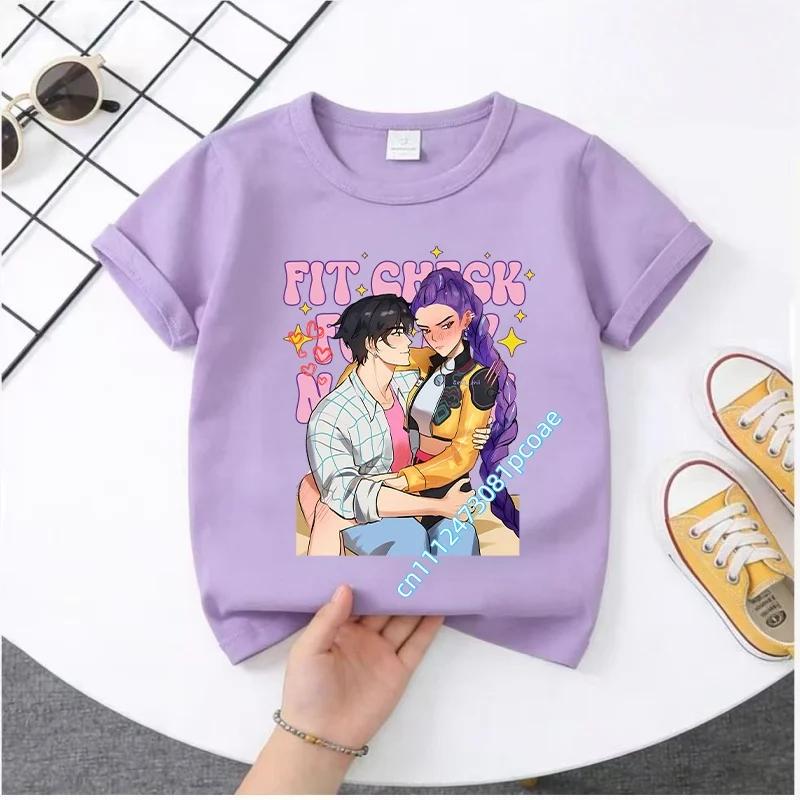 Summer Kpop Demon Hunters Print Graphic Tshirt Kids Clothes 2026 Movie T Shirt Girls Boys Short Sleeve Tops Comfortable T-shirt