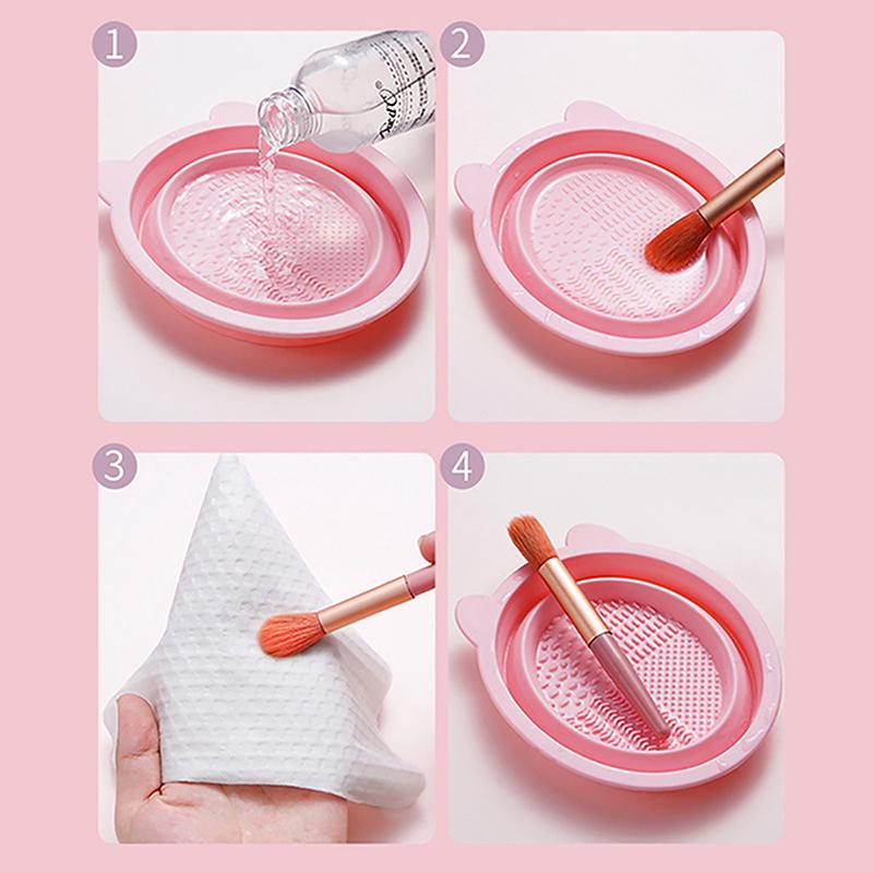 Medvědí uši Silikonová podložka na čištění štětců na make-up Krásné vejce Čištění štětců na obočí Podložka na čištění Přenosné ruční nástroje na make-up