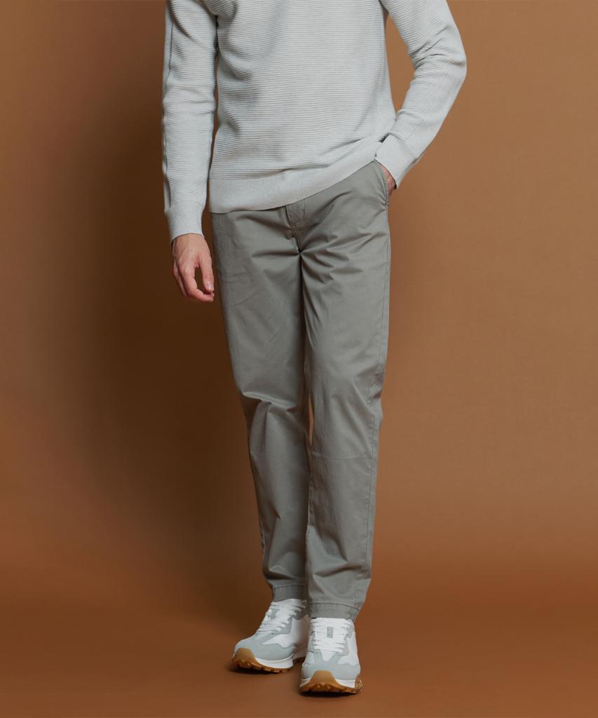 PANICALE Gray Regular Slim Fit Cotton Pants (Type A)