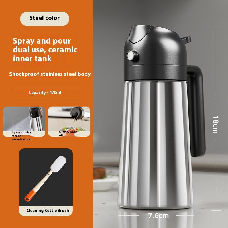 Gianxi Stainless Steel Spray Bottle Household Kitchen Oil Dual-Purpose Atomizing Spray Bottle Seasoning Bottle Oil Tank