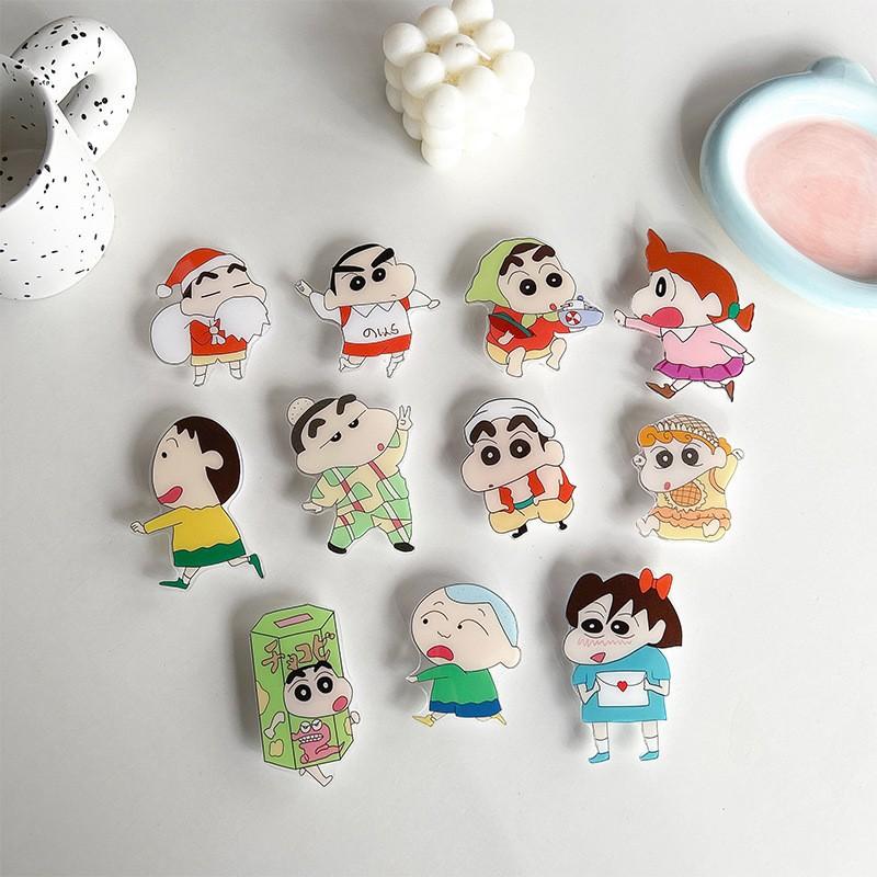 Cartoon Japanese Shin Chan Cute Adhesive Phone Airbag Stand Desktop TV Show Scalable Santa Claus Cookies