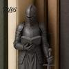 Fantasy Book Nook Figurine Medieval Knight Bookshelf Decor, Armored Bookend Statue, Gothic Library Shelf Decoration, Collectible Action Figure Castle