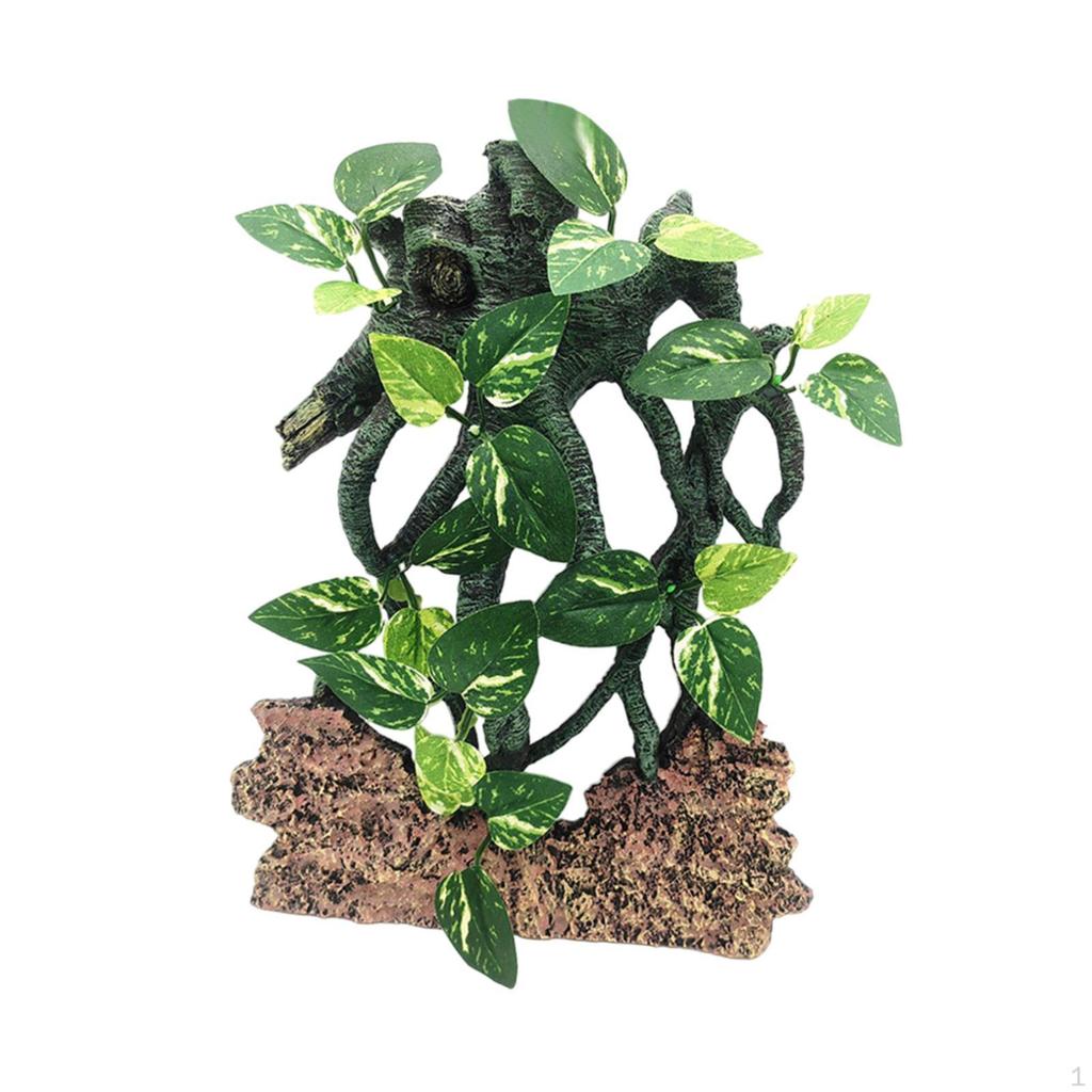 Climb Tree Branch Decor Gecko Plant Ornament with Suction Cup Decorative Geckos Snake Background
