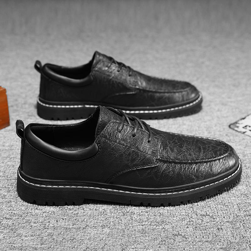Fashion Hot Selling Men's Leather Shoes for Leisure and Business Retro Classic Black Fashion Wedding Party Outdoor Travel  Male Shoes