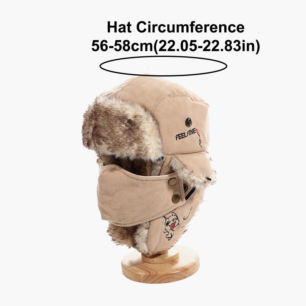 Waterproof Earflap Hat Faux Fur Lining Bomber Hat New Trapper Hat Winter Outdoor Wear