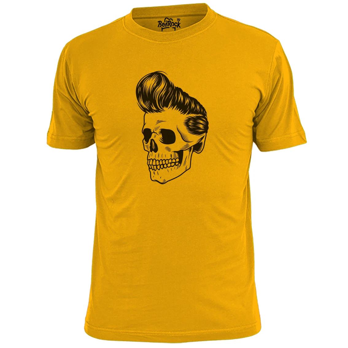 Mens Teddy Boy Skull T shirt Rock n Roll Rockabilly M
