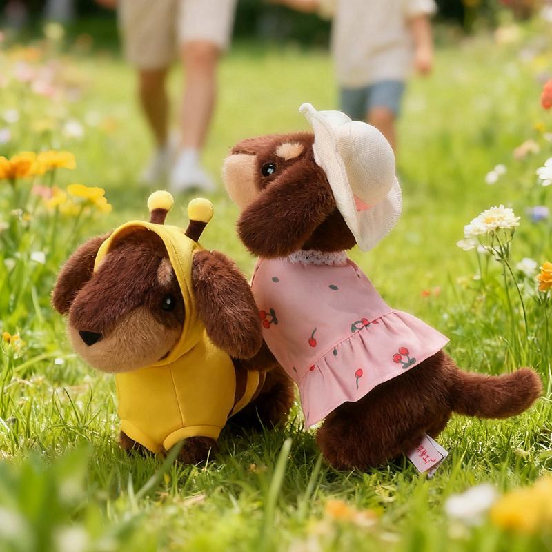 Non-Toxic 25/35Cm Cute Dachshund Plush Toys Wear Clothes Doll Kawaii Pink Dress Blue Shirt Bee Dress Up Dachshund Doll Birthday Gift Toys