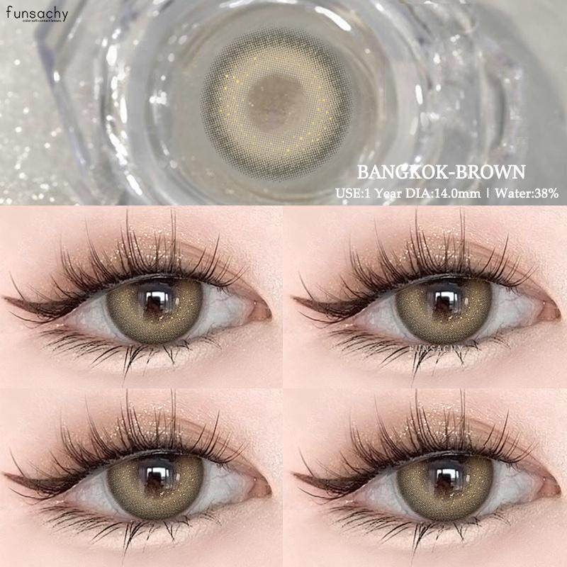 FUNSACHY Farbige graue Pupillen Natürliche Kontaktlinsen für die Augen Braune Kontaktlinsen Schöne Kosmetik Koreanische weiche Augenlinse