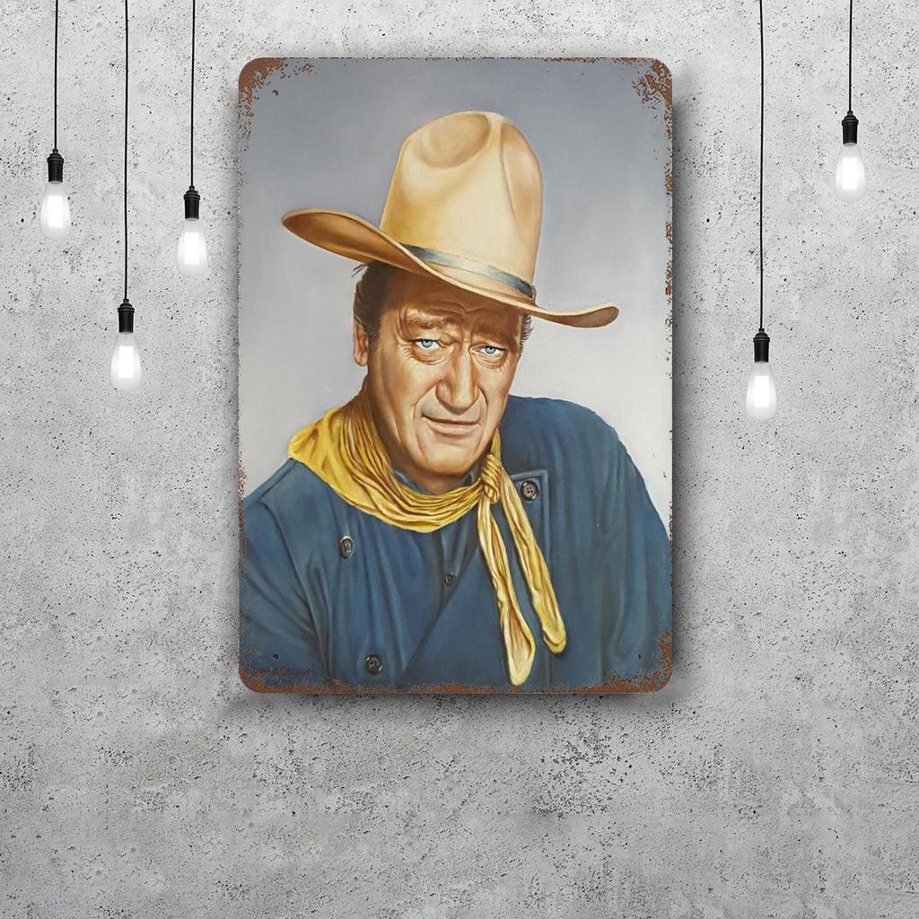 john wayne Classic Poster Rusty Metal Plaque Retro Decorative Plate Bar Man Cave Garage Club Metal Sign Wall Decoration