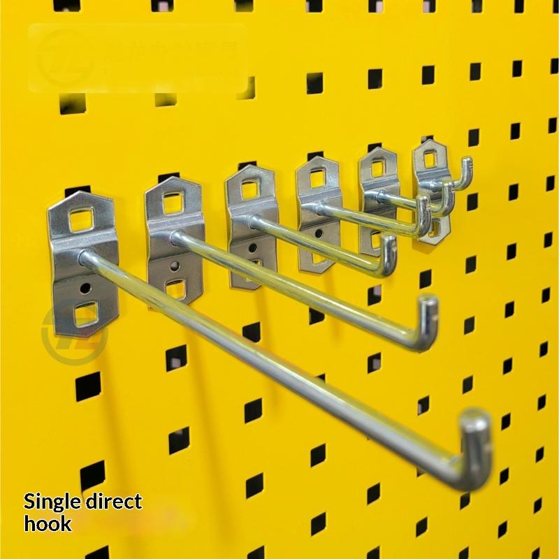 5Pcs Square Hole Board Hook Pegboard Hooks Shelf Metal Hook Garage Pegboard Hanger Wall Mount Storage Rack