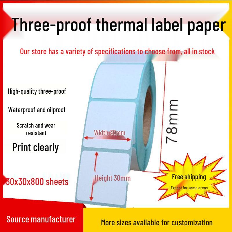 Durable Self-Adhesive Thermal Paper 100x100x150 for Label Printing Machines