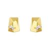 18K Gold Geometric Faceted Zircon Stud Earrings - Minimalist Luxury Design